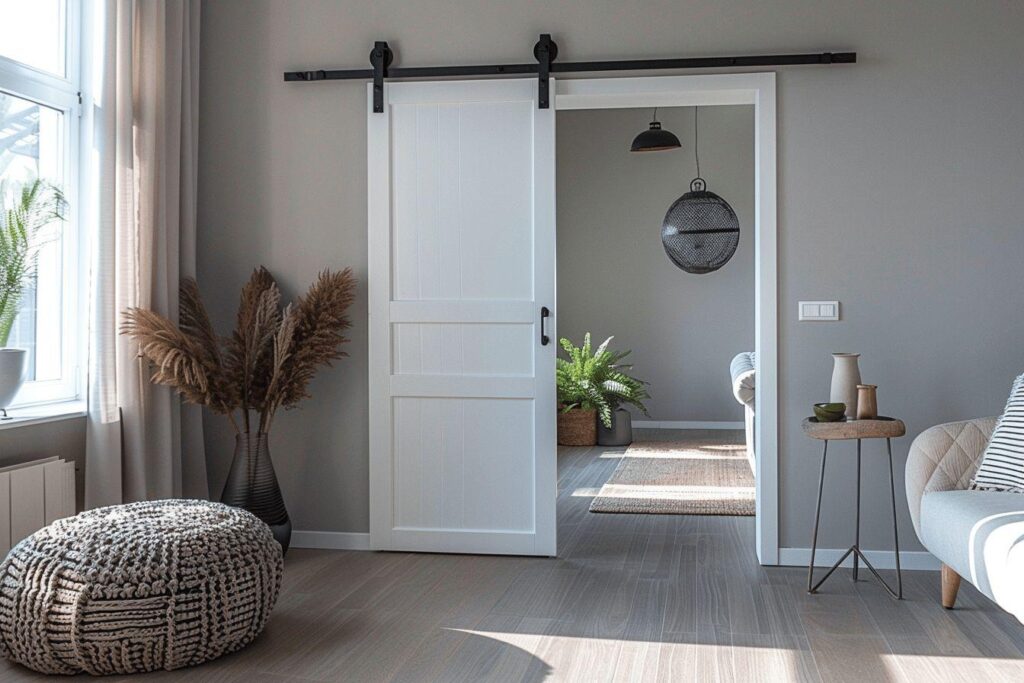 Porte coulissante atelier blanche : élégance et gain de place