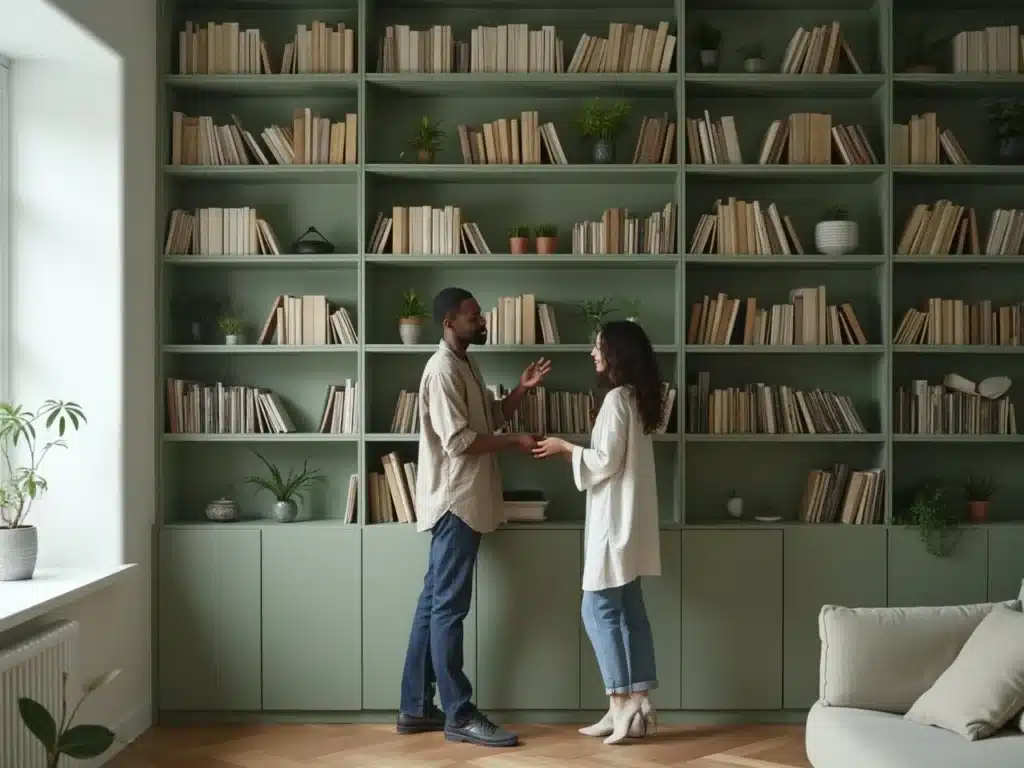 Photo meuble-bibliotheque-optimiser-salon-etroit
