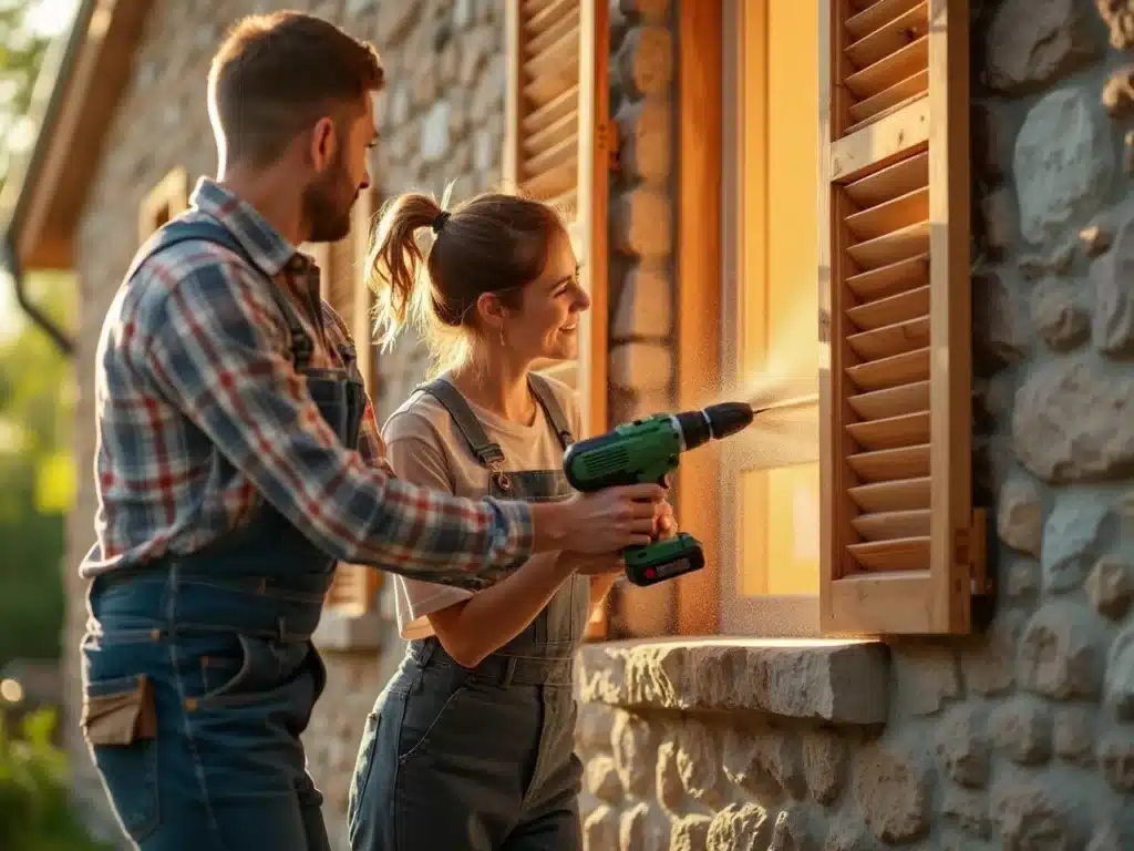 Photo volet-bois-durable-chaleureux-maison