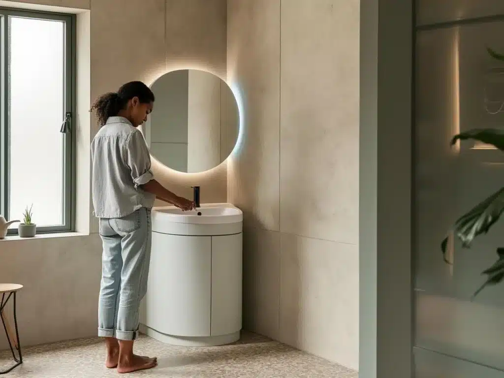 Photo meuble-angle-salle-bain-gain-place