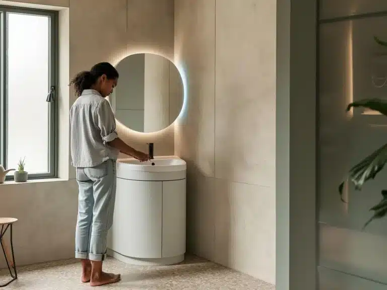 Photo meuble-angle-salle-bain-gain-place