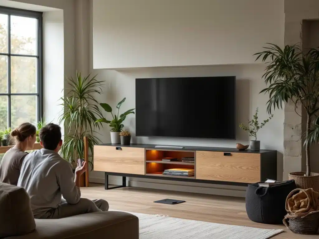 Photo meuble-tv-rangement-gain-place-style