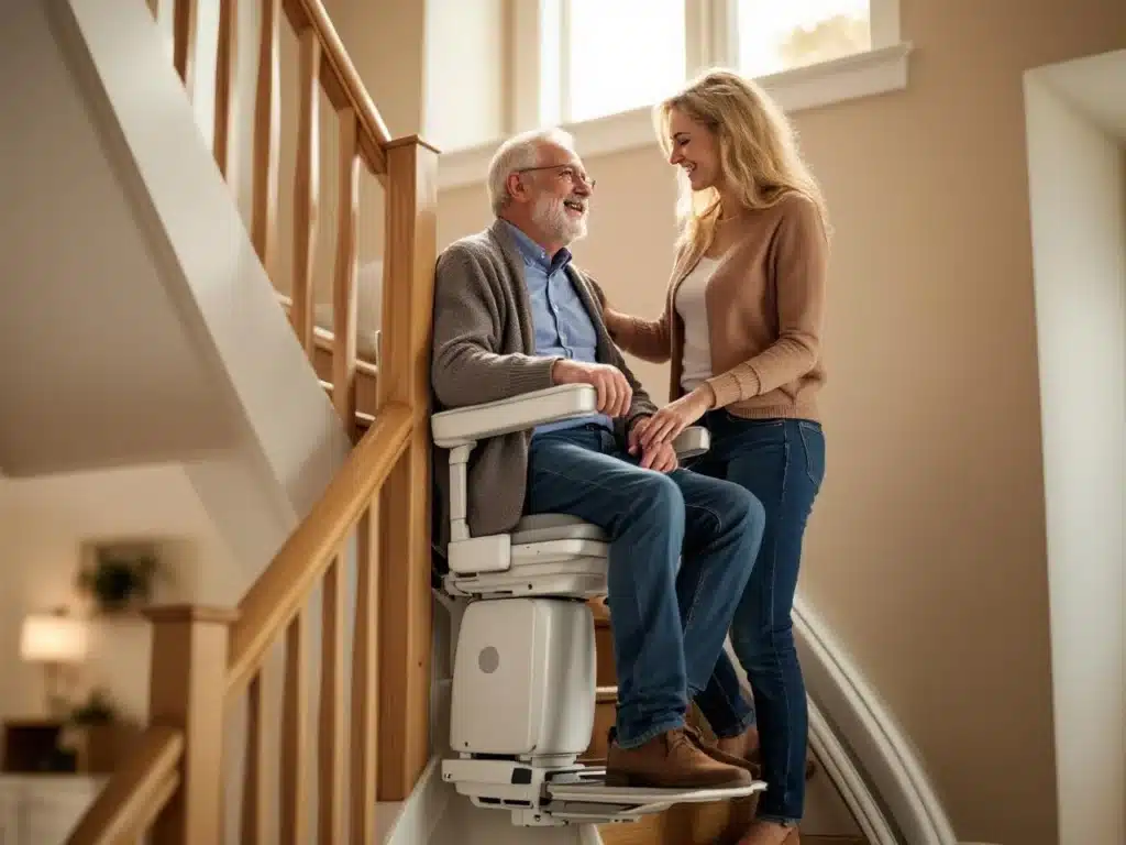 Photo adapter-escalier-fauteuil-roulant-maison