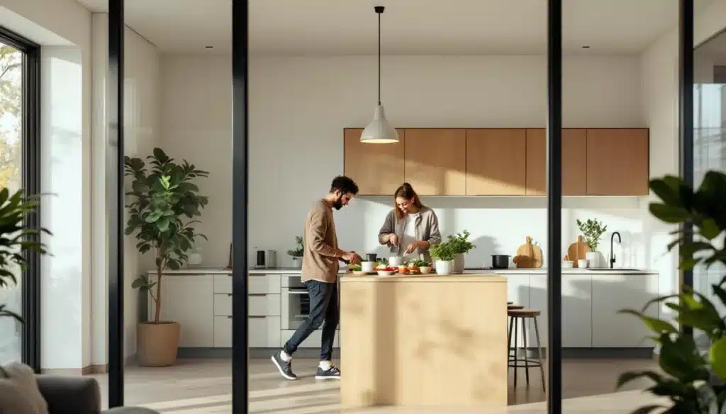 Photo cuisine-verriere-piece-ouverte