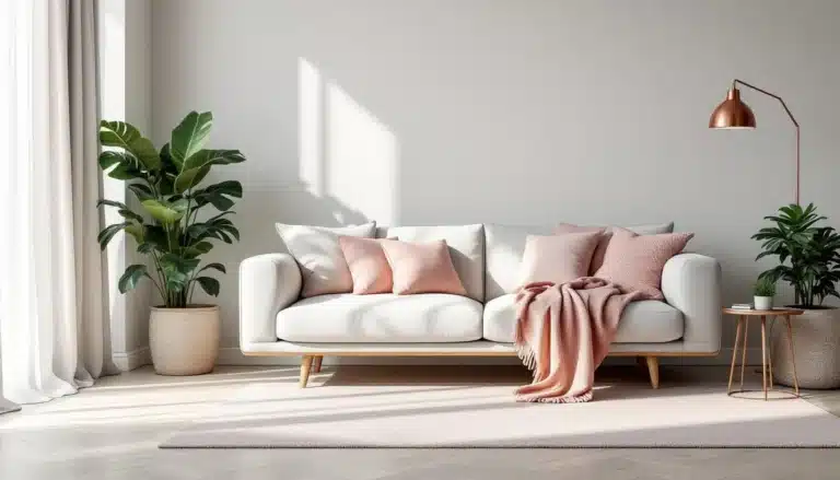 Photo deco-gris-rose-salon-chic