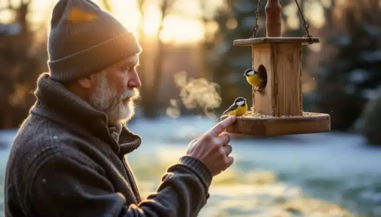 Photo retirer-mangeoire-oiseaux-jardin