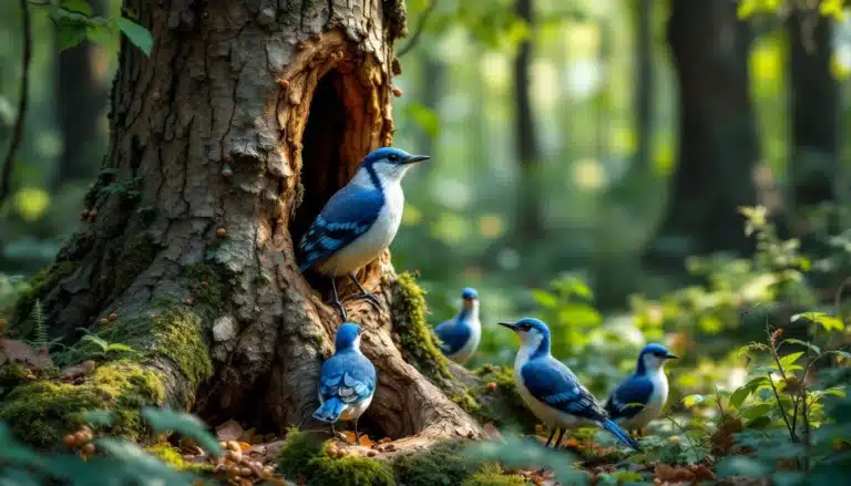 geai bleu habitat alimentation comportements socials